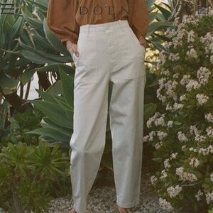 Dôen Doen Walker Pant in Nutmilk Size 6, 28” Barrel Leg Pant